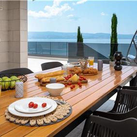 5 bedroom beachfront villa with heated pool near Omis, sleeps 9